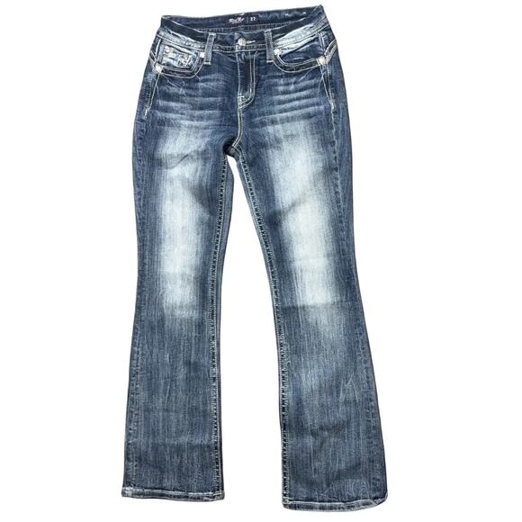 Miss Me Cross Cowprint curvy bootcut jean 27 - Picture 2 of 6